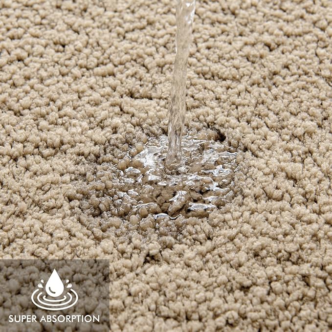 MIULEE Microfiber Toilet Bath Mat U-Shaped Contour Shaggy Bathroom Rugs Non - Image 3
