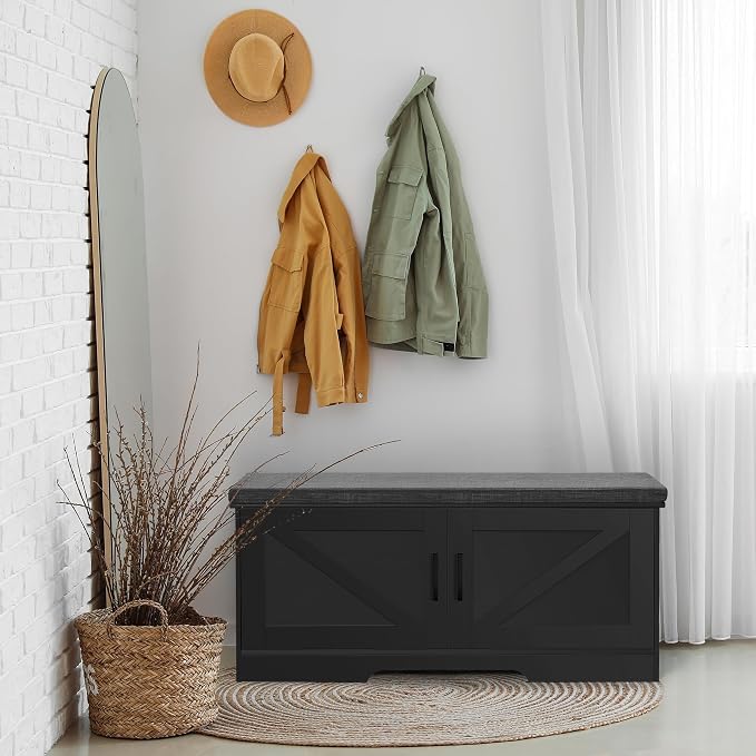 2-Tier Storage Bench, 39.4" Wide Shoe Bench - Image 7