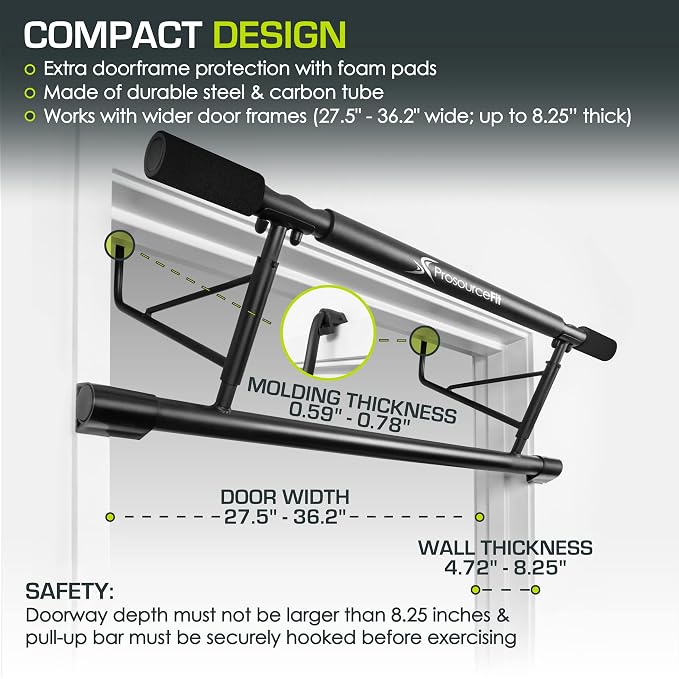 ProsourceFit Pull Up Bar for Multi Use Fitness & Home Gym Exercise - Image 2