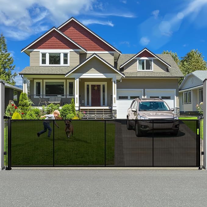 120" Retractable Baby Gate Extra Wide, Mesh Gate Long Child Gate Pet Gate by Dueelala