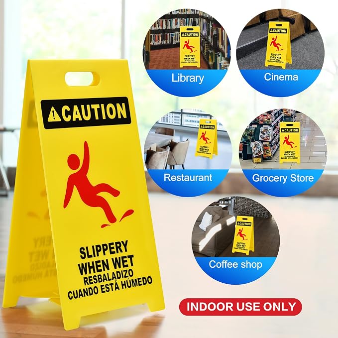 MATTHEW CLEANING 25'' Industrial Wet Floor Sign 12 Pack 2-Sided Durable - Image 6