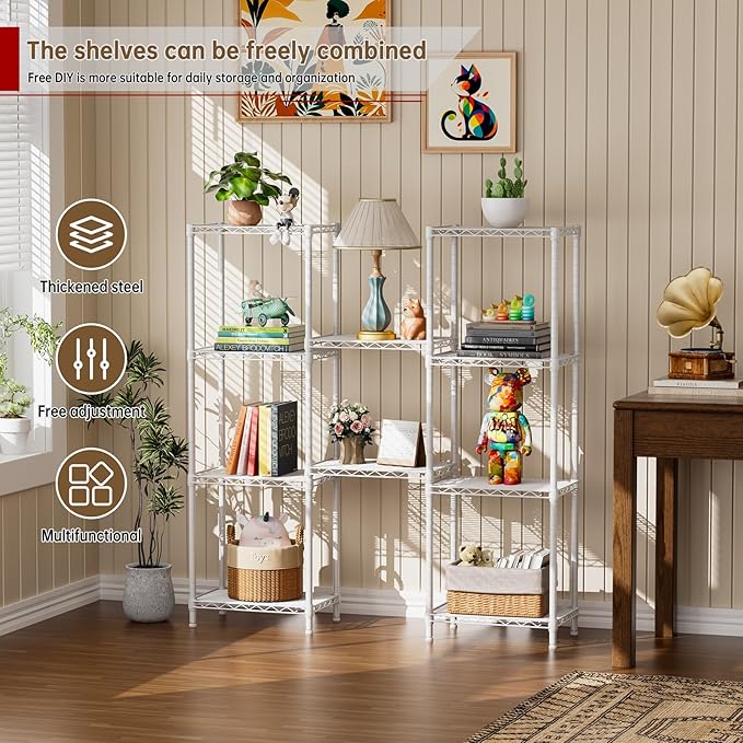 Small 5 tire Shelves Storage Wire Shelving Unit Metal Shelf Adjustable - Image 4