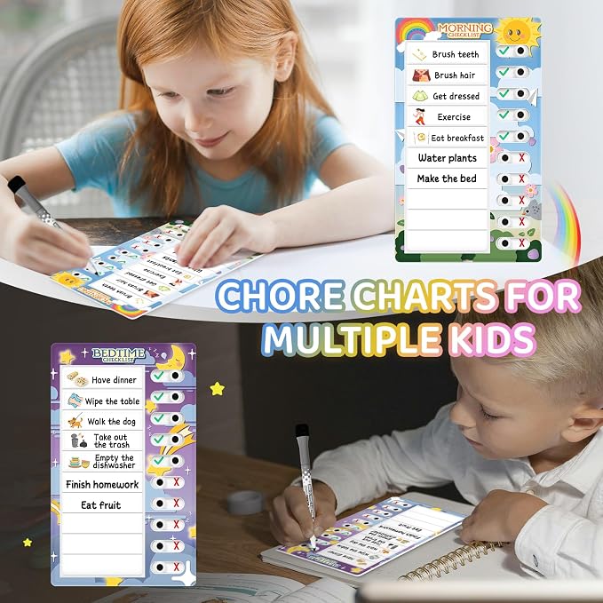 Chore Chart for Kids: Dry Erase to Do List, Morning/Bedtime Routine Chart - Image 5