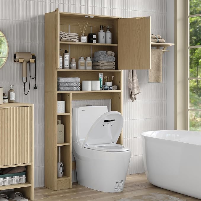Furnideco 31''W Over Toilet Storage Cabinet Modern Above Toilet Shelf Cabinet - Image 5