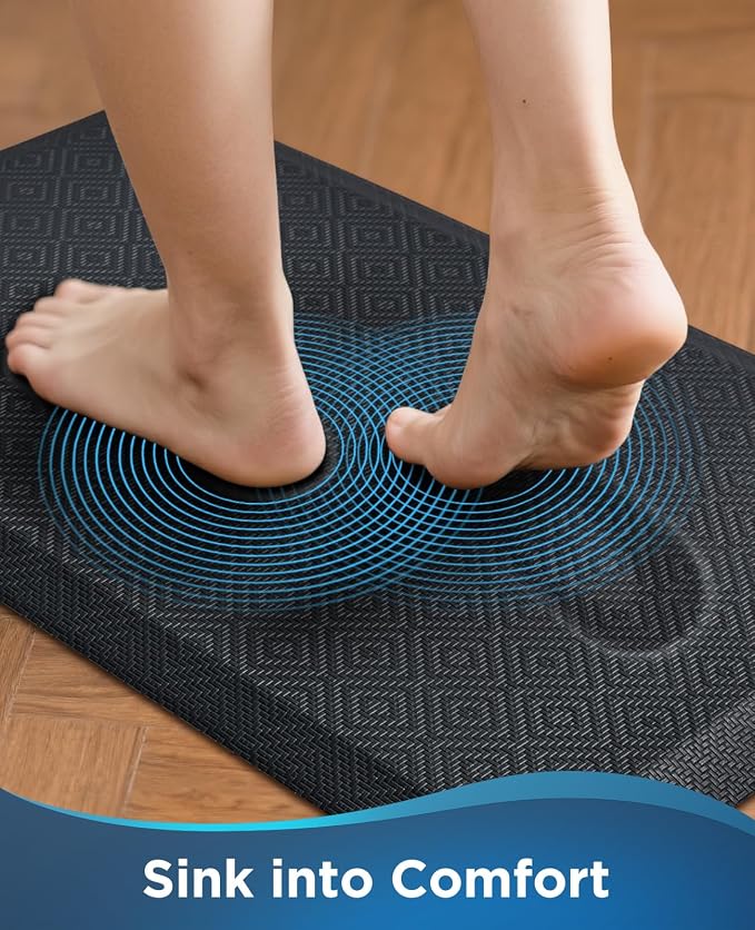Ophanie Kitchen Mats for Floor, 3/4 inch Thick, 17x24 Anti Fatigue Cushioned Mat - Image 2