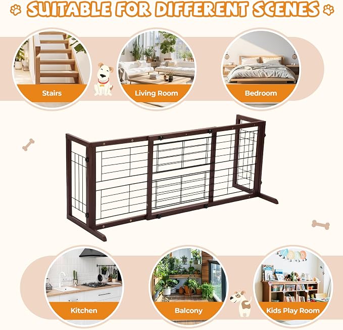 COZIWOW 38-67" Dog Gate Indoor, Free Standing Pet Gate - Image 3