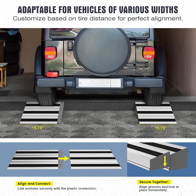 3" Rise Modular Threshold Ramp for Doorways, Stable Wheelchair Ramp for Home - Image 4