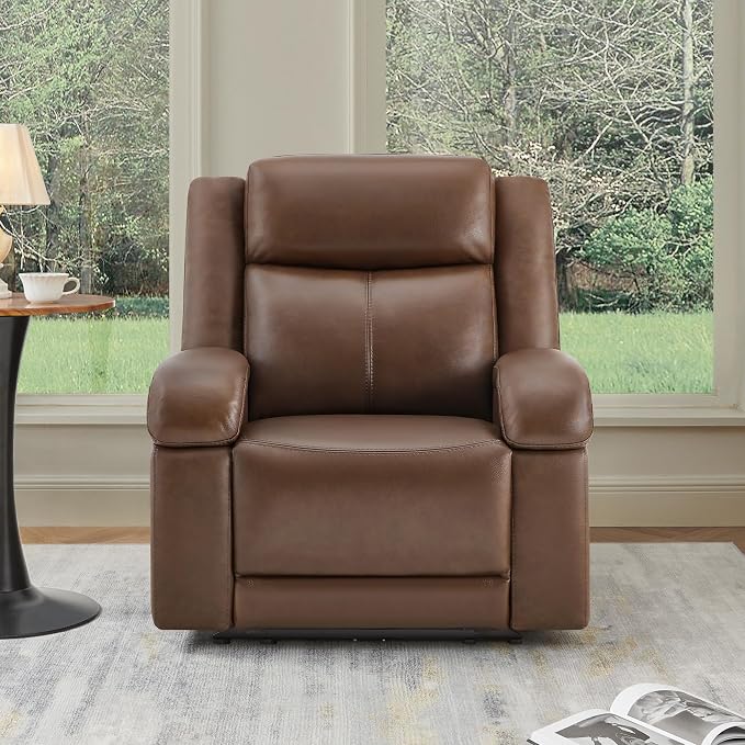 Watson & Whitely Genuine Leather Power Recliner Chairs - Image 8