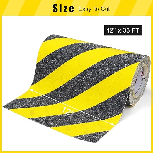 S&X Black/Yellow Anti Slip Tape 12" x 33 FT, Heavy-Duty Grip Tape - Image 6