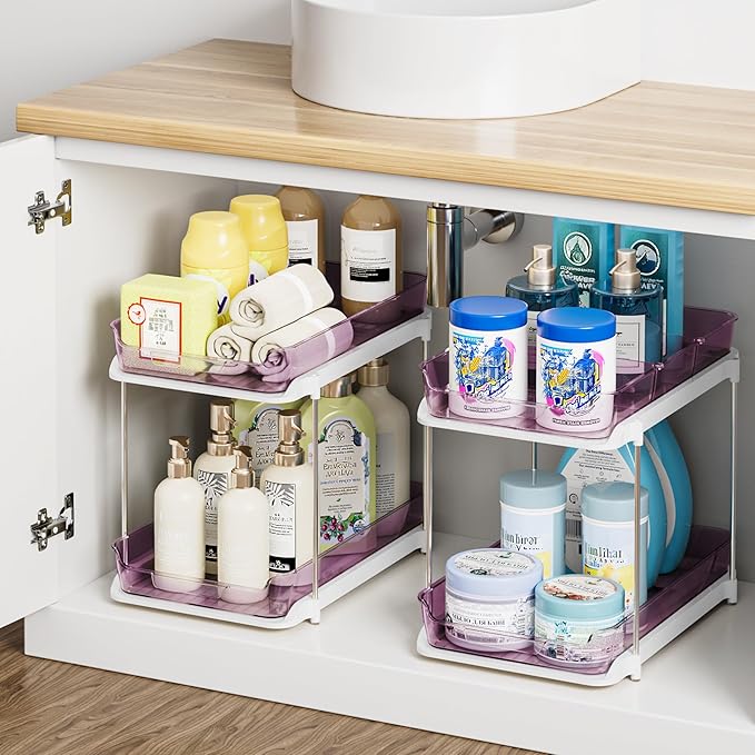 Delamu 2-Tier Multi-Purpose Bathroom Under Sink Organizers and Storage - Image 7