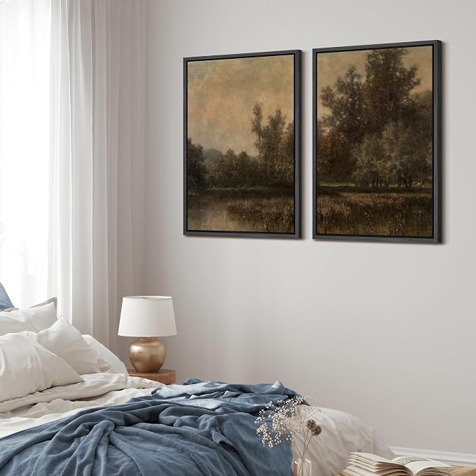 MUDECOR Framed Canvas Print Wall Art Wildflower Meadow Romantic Impressionist - Image 3
