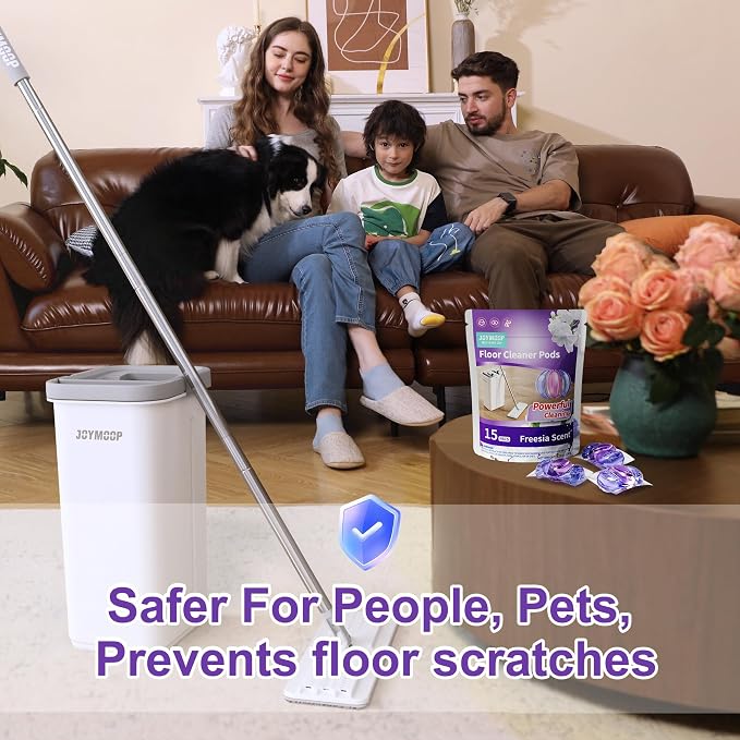 JOYMOOP Mop and Bucket with Wringer Set and Floor Cleaner Pods, Flat Floor Mop - Image 4