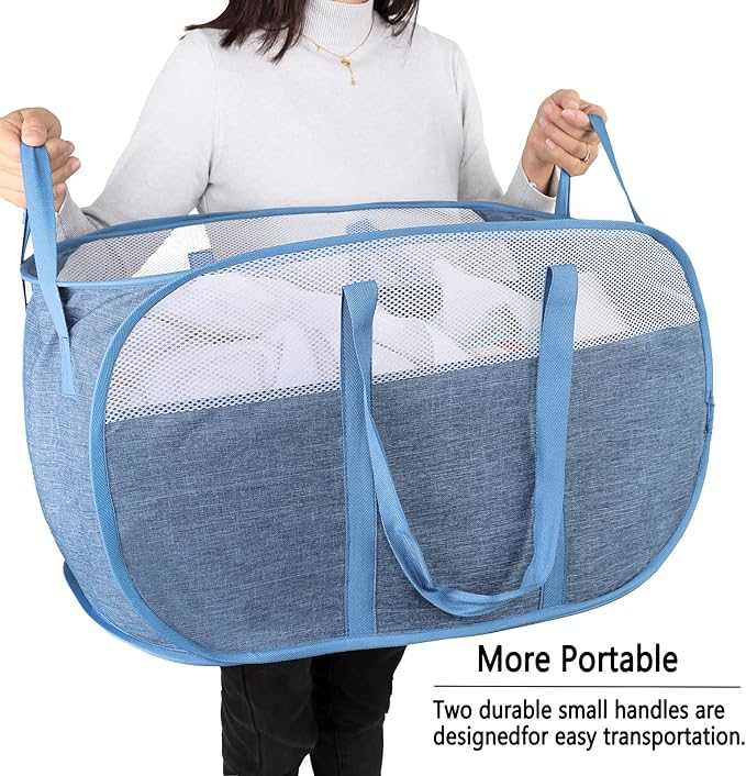 Pop Up Laundry Hamper，with Durable Handles collapsible laundry basket，Easy to - Image 2