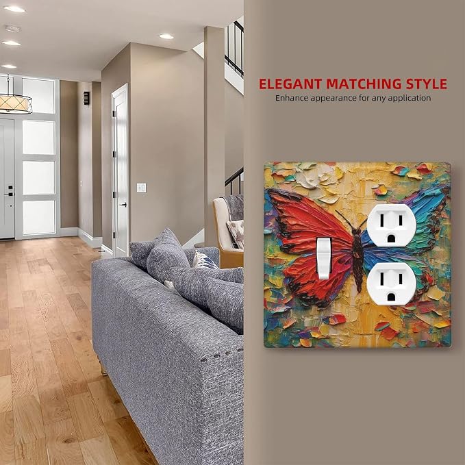 Wallplates Colorful Butterfly Animal Insects Wall Art Abstract 1 Toggle 1 - Image 7
