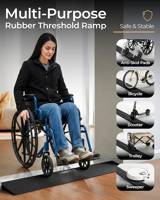 FACHNUO 0.8" Rise Rubber Threshold Ramp - Image 5