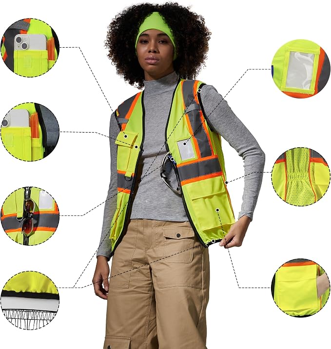 AYKRM 11 color Ladies High Vis Reflective Safety Vest - Image 2