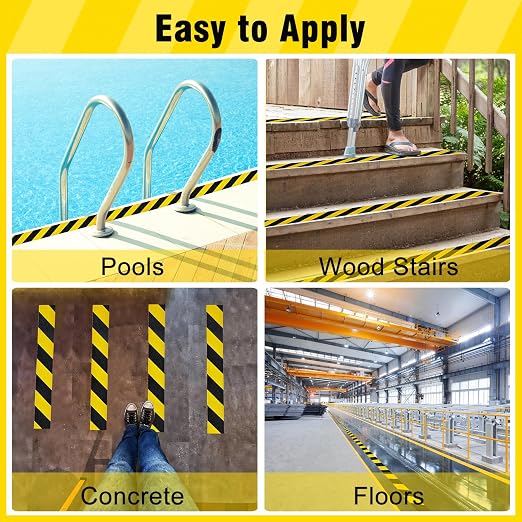 S&X Black/Yellow Anti Slip Tape 3" x 33 FT, Heavy-Duty Grip Tape - Image 7