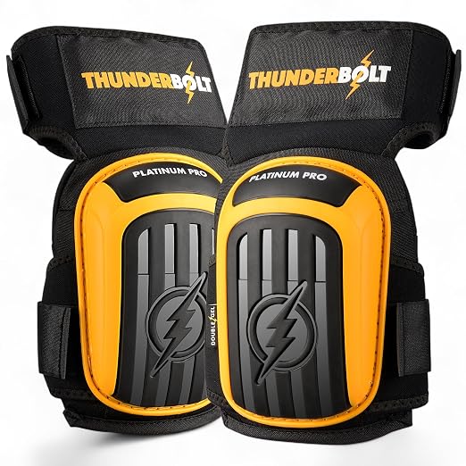 Thunderbolt Knee Pads for Men Construction Knee Pads for Work for Men and Women by Thunderbolt