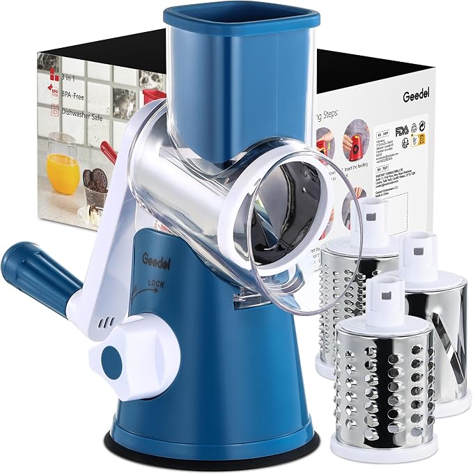 Geedel Rotary Cheese Grater, Kitchen Mandoline Vegetable Slicer by Geedel