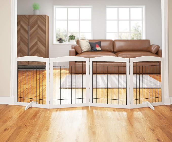 PAWLAND Extra Wide Dog gate for The House, Dog Fences Indoor, Freestanding by PAWLANDPetSupplies