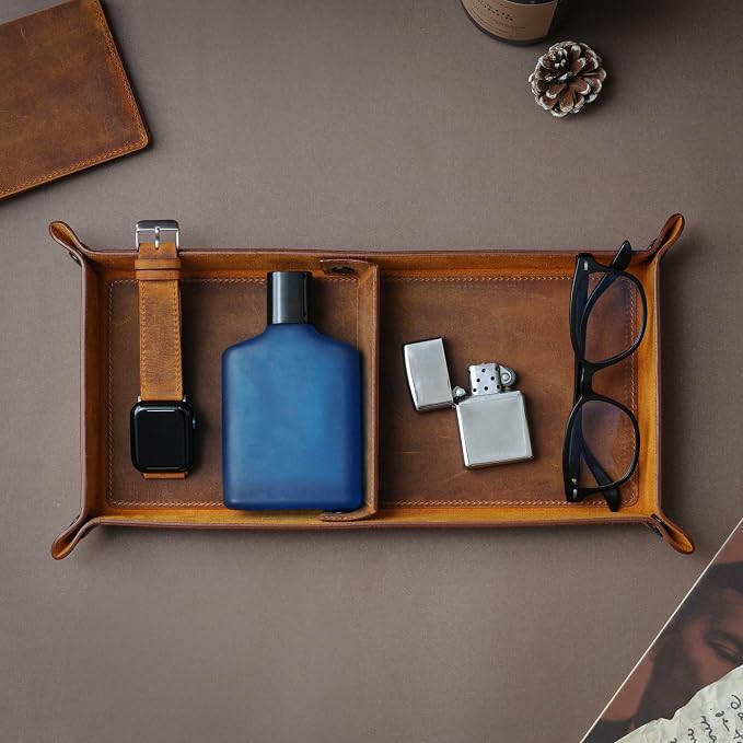 Handmade Leather Catch All Tray and Organizer - Image 3