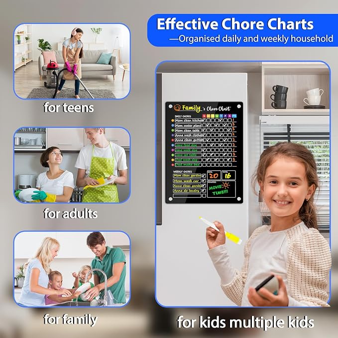 PigPotParty Black Acrylic Magnetic Chore Chart - Image 6