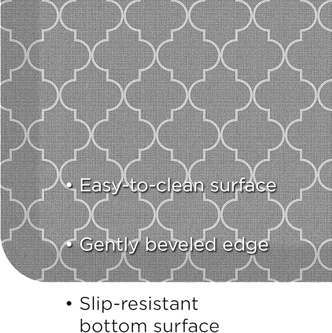 GelPro Anti-Fatigue Designer Comfort Kitchen Floor Mat, Trellis Grey Stain - Image 8