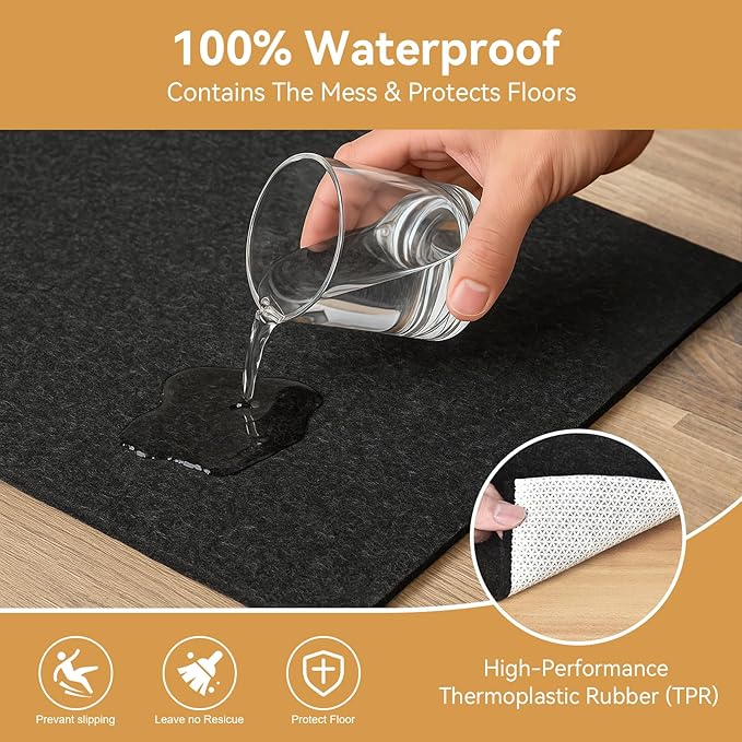 Deep Dream Dual Surface 2'x4' Rug Pad, Waterproof 1/8" Thick Felt + Natural - Image 3