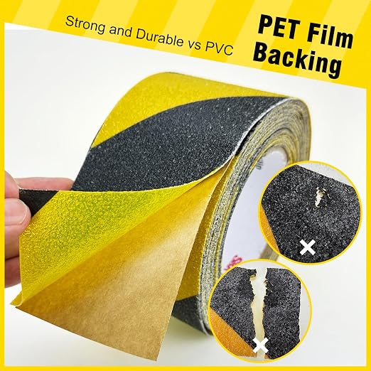 S&X Anti Slip Tape 1" x 60' Black and Yellow Safety Non Slip Strip, High - Image 4