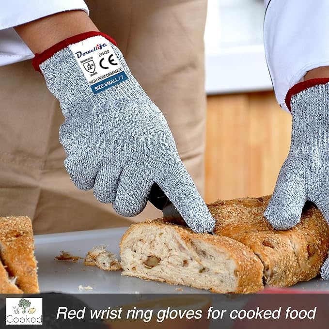 Dowellife Cut Resistant Gloves Food Grade Level 5 Protection, Safety Kitchen - Image 5