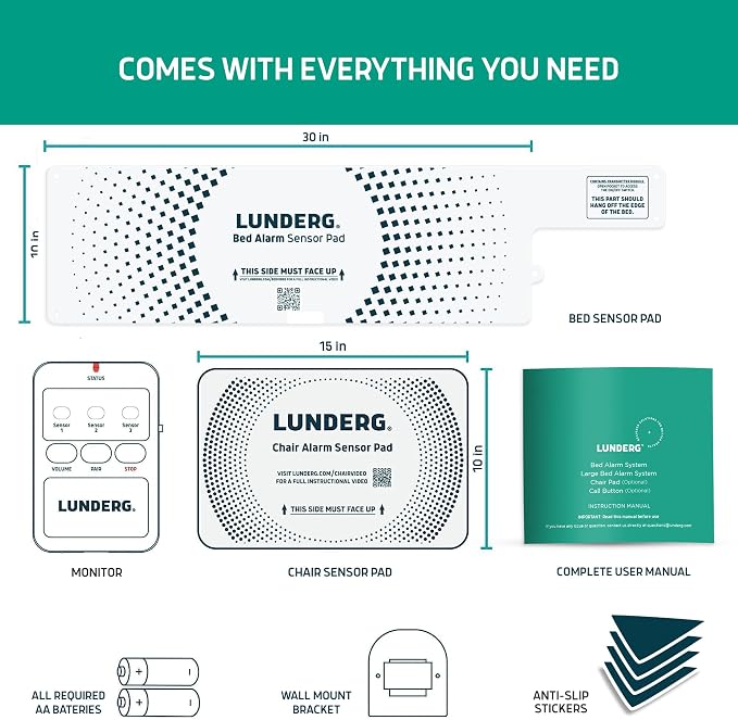 Lunderg Bed Alarm for Elderly Adults & Chair Alarm Set - Image 6