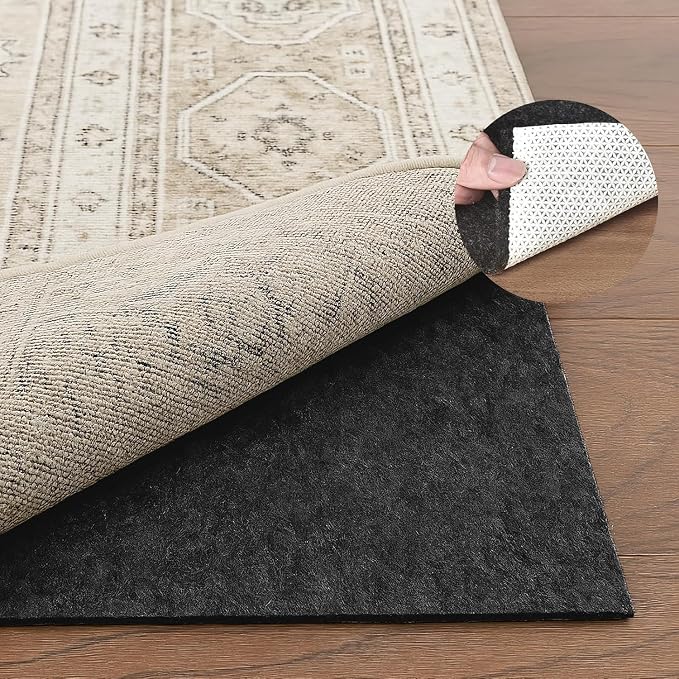 Deep Dream Dual Surface 2'x4' Rug Pad, Waterproof 1/8" Thick Felt + Natural by DeepDream