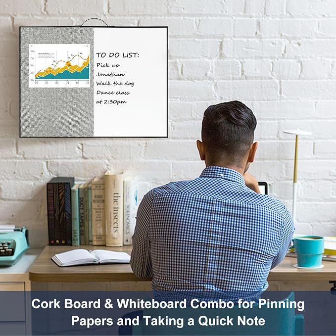 Small White Board Cork-Board Combo - Field & Grace