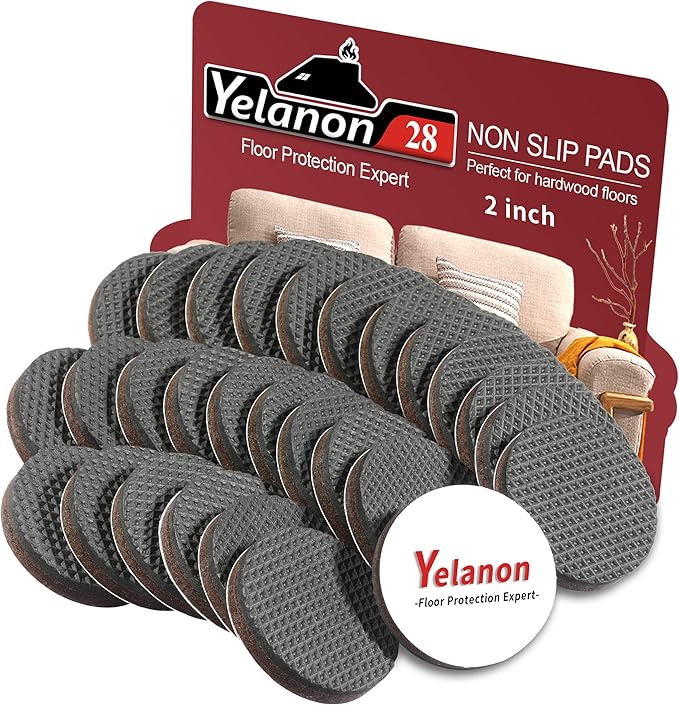Yelanon Non Slip Furniture Pads -28 pcs 2" Furniture Grippers, Non Skid by Yelanon