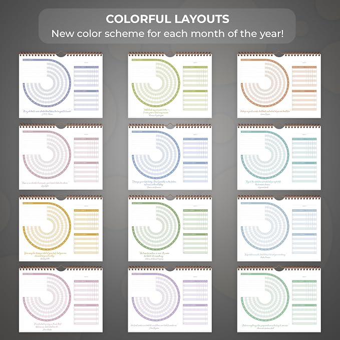 Clever Fox Habit Calendar Circle – 24-Month Inspirational Daily Habit Tracker - Image 5