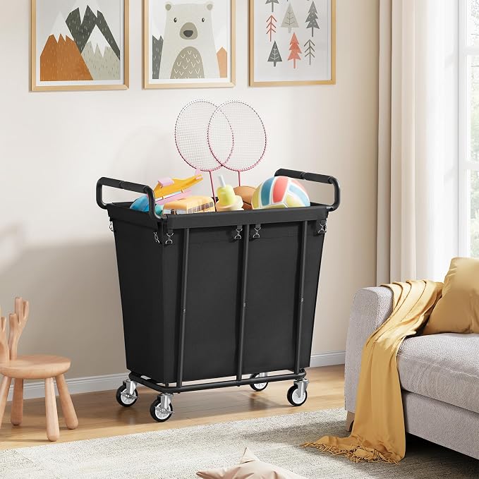 Laundry Hamper with Wheels, 250L Rolling Medium Laundry Basket - Field & Grace