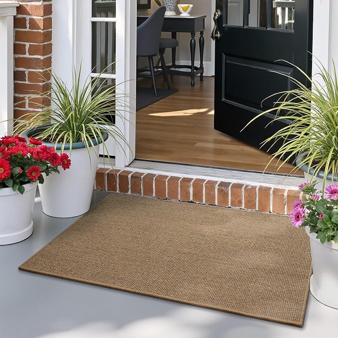 LUMI Handwoven Sisal Door Mat, Non-Slip Durable Entryway Mat, Welcome Front - Image 3
