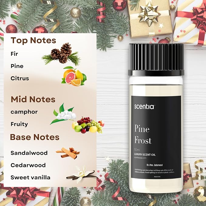 Scentia Pine Frost Essential Oil – 120ml Christmas Diffuser Oil | Crisp Winter - Image 2