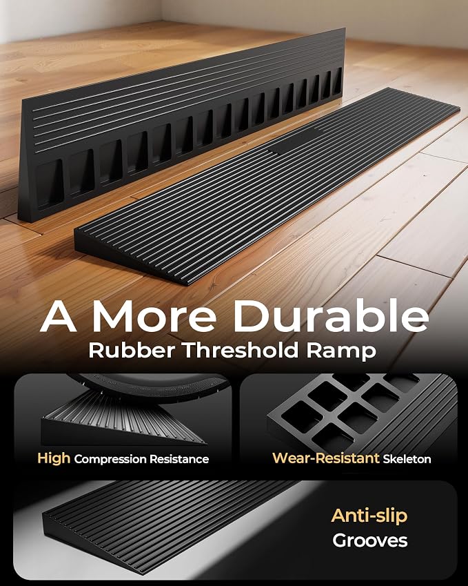 FACHNUO 0.8" Rise Rubber Threshold Ramp - Image 2