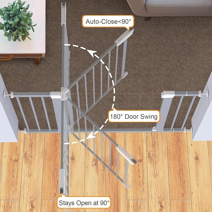 Cumbor 29.7-46" Baby Gate for Stairs, Gifts for Mom-Auto Close Dog Gate for The - Image 3
