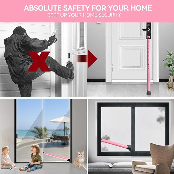AceMining Upgraded Door Security Bar & Sliding Patio Bar, Heavy Duty Stoppers - Image 7