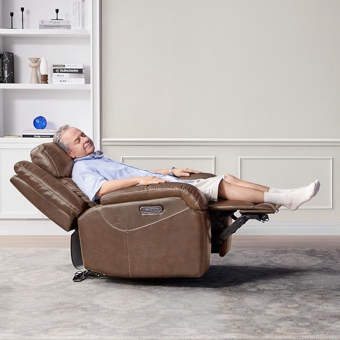Watson & Whitely Genuine Leather Power Recliner Chairs - Image 4