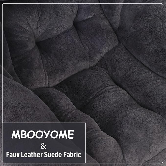 Lazy Chair with Folding Ottoman, Modern Accent Lounge Armchair with Armrests - Image 9