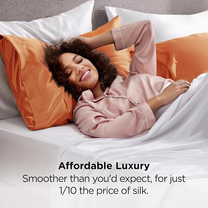 Bedsure Satin Pillowcases, Similar to Silk Pillow Cases Queen Size Set of 2 - Image 5