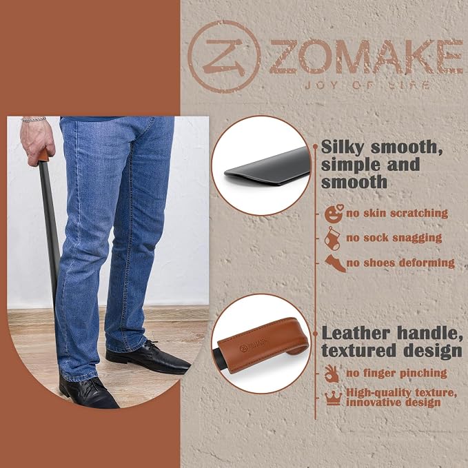 ZOMAKE Extra Long Shoe Horn for Seniors Men, Metal Shoehorn Long handle for - Image 5