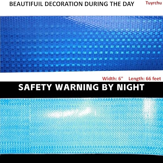 Blue Reflective Tape Outdoor Waterproof 6 inch, High Visibility Hazard - Image 3
