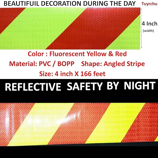 Reflective Tape 4 inch X 166 feet, Outdoor Waterproof Hazard Conspicuity Safety - Image 3