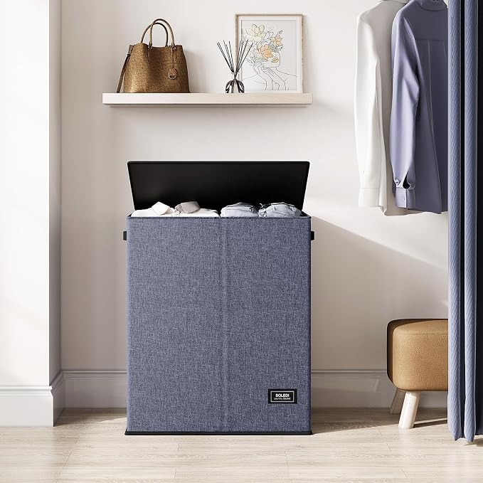 SOLEDI Large Double Laundry Hamper - Field & Grace