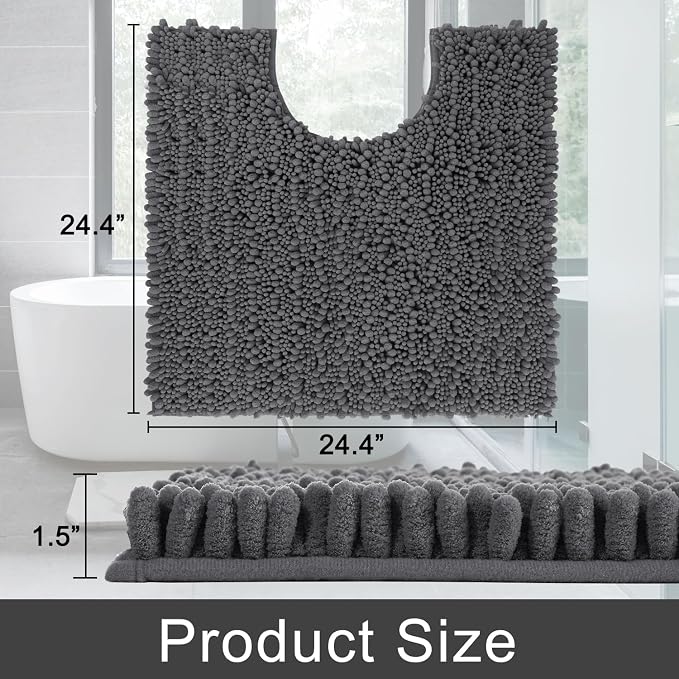 Yimobra Toilet Rug U Shaped Washable 24x24 Inch - Image 2
