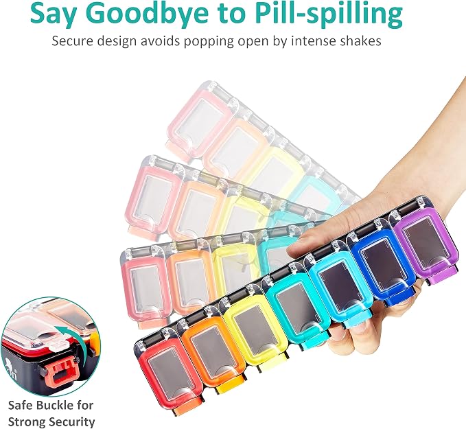 Fullicon Weekly Pill Organizer 7 Day Ultra Moisture and Spill Proof Daily Pill - Image 7